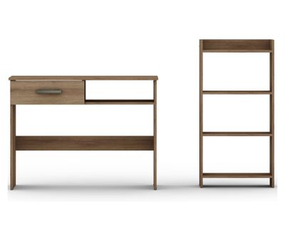 Escritorio 1 cajón + librero 4 niveles Almendra Altavision