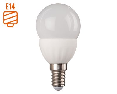 Ampolleta LED 6W E14 luz cálida mini bola G45 Elfa