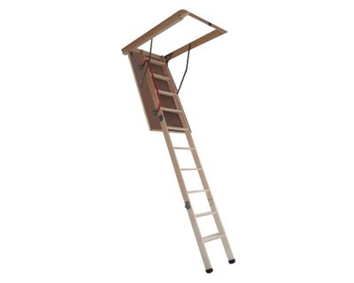 Escalera entretecho Madera Deluxe 70x120cm x 2.8 m Baldara