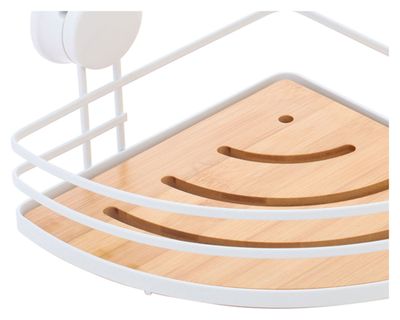 Imagen 2 del producto Canasto organizador esquinero blanco/bambú