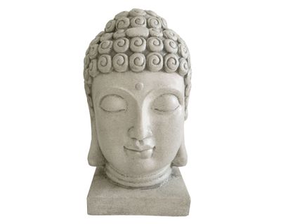 Figura decorativa 42 cm cabeza buda gris claro Outzen