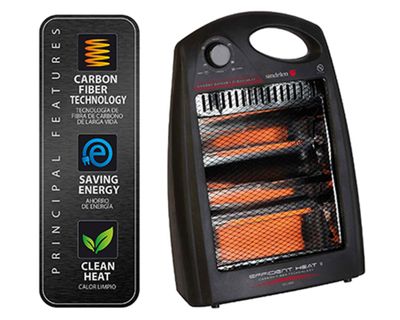 Imagen 2 del producto Calefactor fibra de carbono 800W EEC-3000NG negro Sindelen.