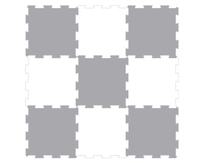 Mat armable gris/blanco 9 piezas Cotidiana