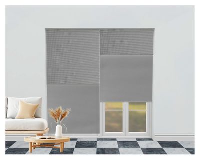 Cortina roller blackout doble 100x250 cm Sunscreen gris Cotidiana