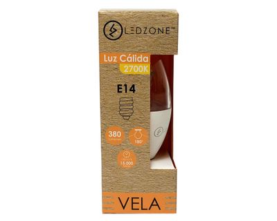 Imagen 2 del producto Ampolleta LED 4W E14 luz cálida vela Ledzone