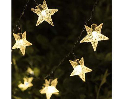 Imagen 2 del producto Guirnalda solar estrellas 1.5 W 20 luces luz cálida transparente
