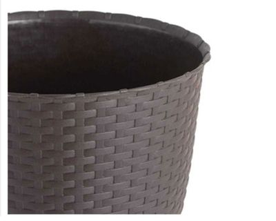 Imagen 2 del producto Macetero 18 cm ratán marrón Reyplast