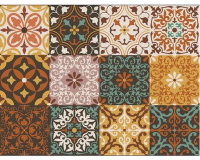 Vinilo adhesivo 15x15 cm Ankara transparente naranjo 12 unidades