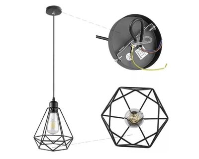 Imagen 2 del producto Lámpara colgar 1L E27 diamante Vintage Pro-Lighting