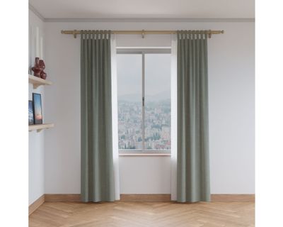 Imagen 2 del producto Barra para cortinas doble 22/35 mm madera 200 cm natural