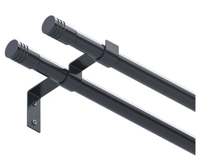Barra cortina 7x240 cm Doble negro Decor
