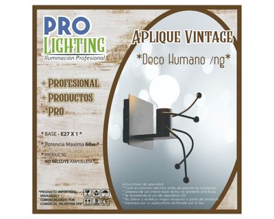 Imagen 2 del producto Aplique muro 1L E27 Vintage Pro-Lighting