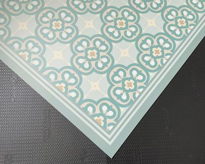 Imagen 2 del producto Alfombra de cocina 40x60 cm Flor Árabe turquesa