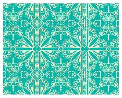 Imagen 1 del producto Alfombra de cocina 50x70 cm Mandala tradicional verde esmeralda