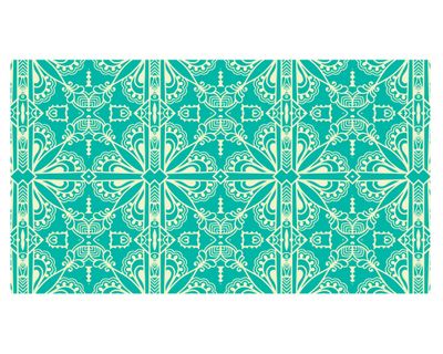 Alfombra de cocina 50x90 cm Mandala tradicional verde esmeralda