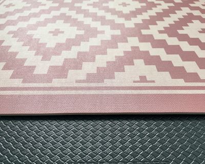 Imagen 2 del producto Alfombra de cocina 50x90 cm Rombos rosado