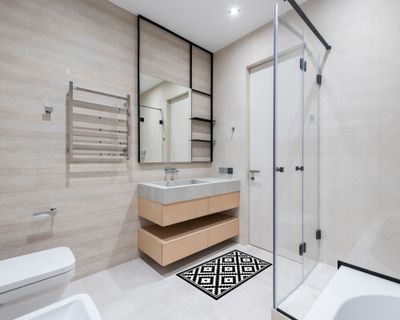 Imagen 2 del producto Alfombra de cocina 40x60 cm Rombos negro