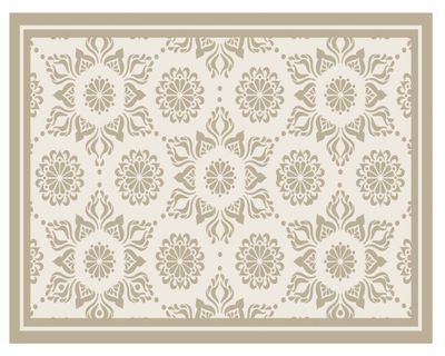 Imagen 1 del producto Alfombra de cocina 40x60 cm Flor Indú arena