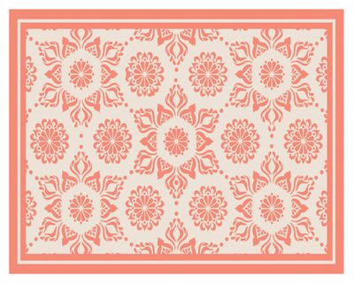 Alfombra de cocina 40x60 cm Flor Indú coral