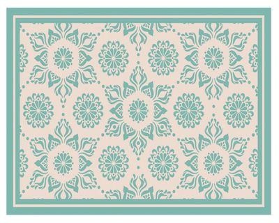 Alfombra de cocina 40x60 cm Flor Indú turquesa