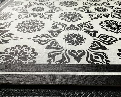 Imagen 2 del producto Alfombra de cocina 40x60 cm Flor Indú negro