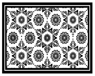 Alfombra de cocina 40x60 cm Flor Indú negro