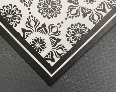 Imagen 2 del producto Alfombra de cocina 50x70 cm Flor Indú negro