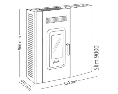 Imagen 2 del producto Calefactor Pellet 9400W Slim negro
