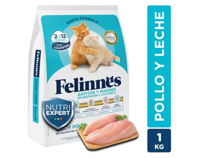 Alimento gato 1 kg pollo gatitos/madres en gestación Felinnes