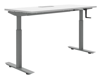 Imagen 2 del producto Escritorio ajustable pasacables Neo blanco/gris