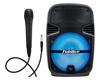 Parlante karaoke Bluetooth 8 luces con micrófono alámbrico Fiddler