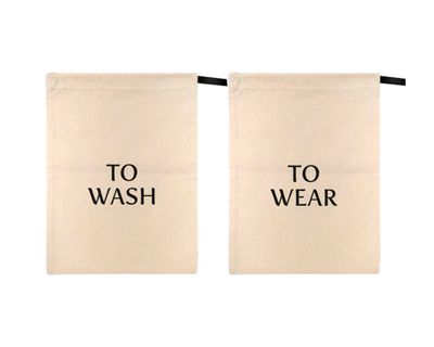 Set bolsa ropa limpia +  lavar tela