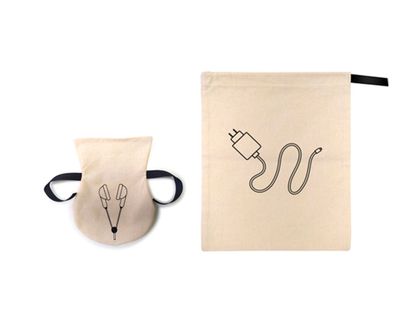 Set bolsa cargadores + audífonos tela