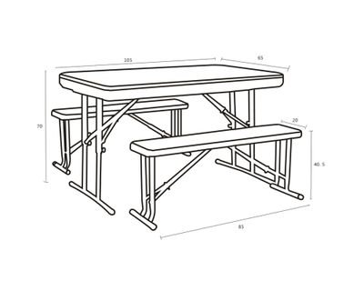Imagen 2 del producto Set Mesa + 2 bancas