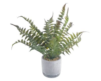 Planta artificial maceta cemento