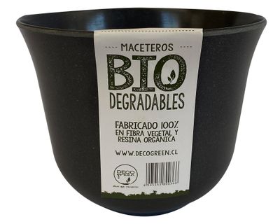 Macetero 16 cm curvo negro