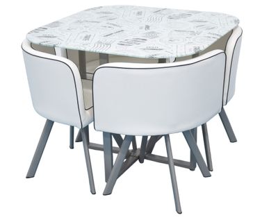 Comedor 4 Sillas Newspaper 73x90x90 cm
