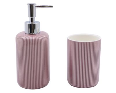 Accesorio baño Líneas malva 2 piezas