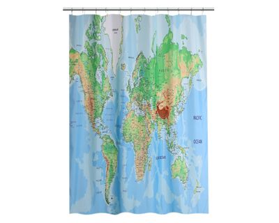Cortina baño Teen mapa 180x180 cm