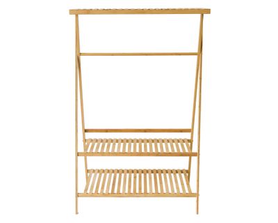 Barra ropa bambú 3 repisas