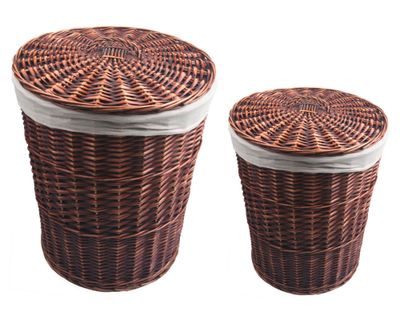 Imagen 1 del producto Set hamper mimbre redondo con tapa