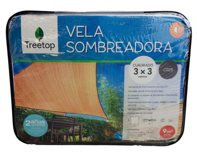 Imagen 2 del producto Vela sombreadora cuadrada 3x3 m gris