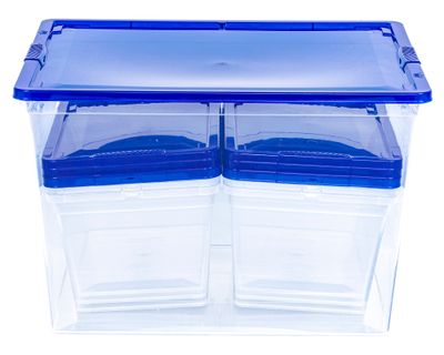 Set caja organizadora Modubox plástico transparente 30/4.7 lt