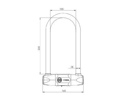 Imagen 2 del producto Candado U Lock K1800L llave disco