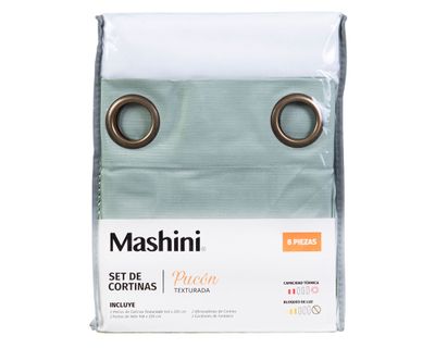 Imagen 2 del producto Set cortina Pucón texturada 140x220 cm menta