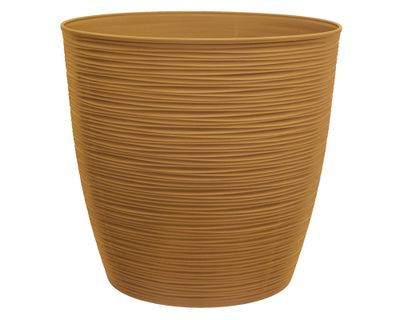 Macetero redonda Piedra mostaza 16x18 cm