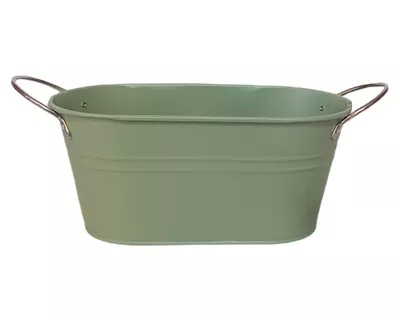 Macetero metálico verde menta 12x24x10 cm