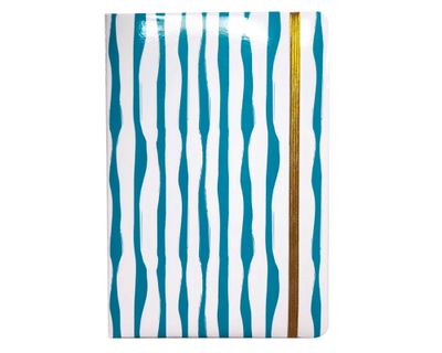 Libreta 80 hojas con liga azul/blanco