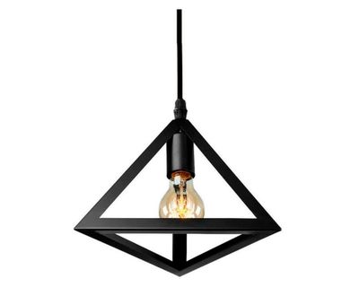 Lámpara colgar E27 1L Pirámide negro