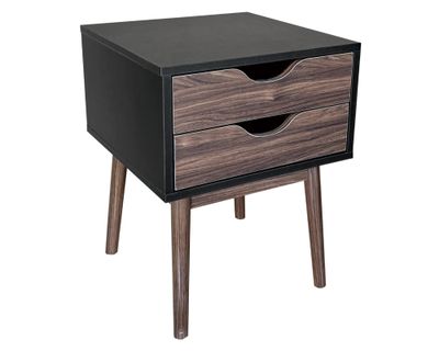 Imagen 1 del producto Velador Florencia 2 cajones caoba/negro